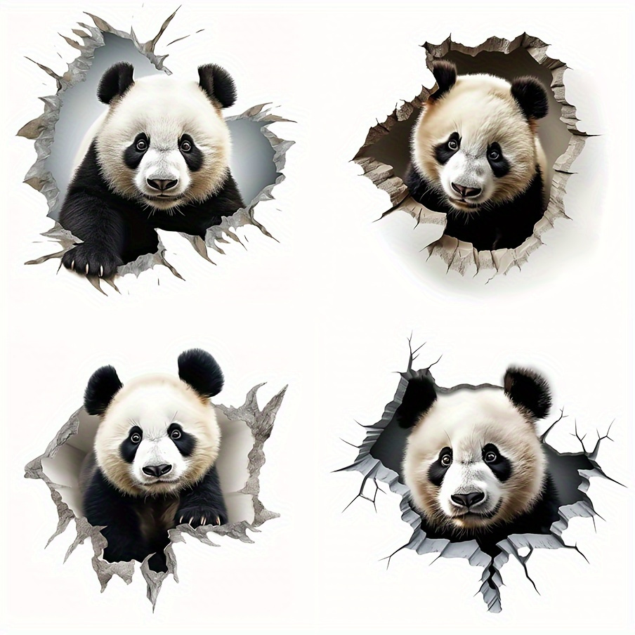 

4 In 1 Panda Stickers, Motorcycle Stickers, Car Bumper Stickers, Decoration Stickers, Car Stickers