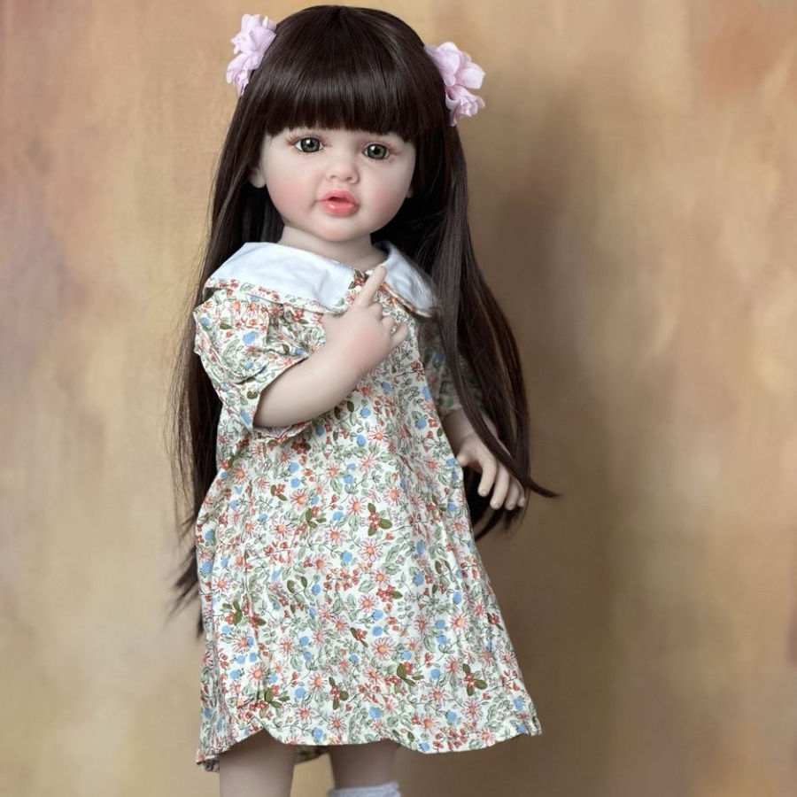 Lifelike Realistic Reborn Baby Girl Doll Full Silicone Long - Temu