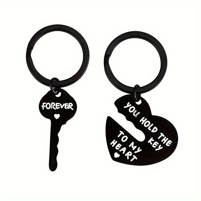 

2pcs/ Set Stainless Lock Couple Gift Keychain For Boyfriend Girlfriend - You Hold The Keychain For Him Her, Valentine's Day Birthday Gift