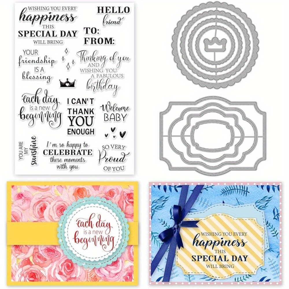 Timbro Trasparente In Silicone 10x10 Cm Per Scrapbooking E Biglietti Fai-da-te - Bricks - 4