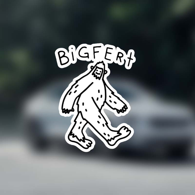 

Derpy Bigfert Sasquatch Car Bumper Sticker Vinyl Decal