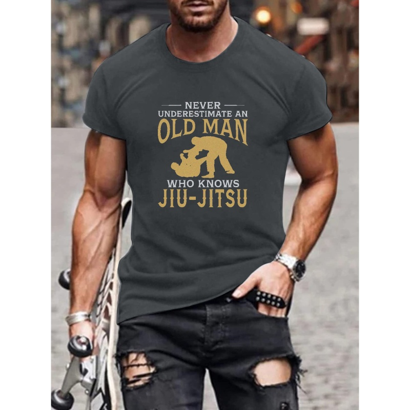 

Plus Size Men's Casual T-shirt With Unique Letter Print - Breathable Polyester, Crew Neck, Short Sleeve - Summer, Plus Size