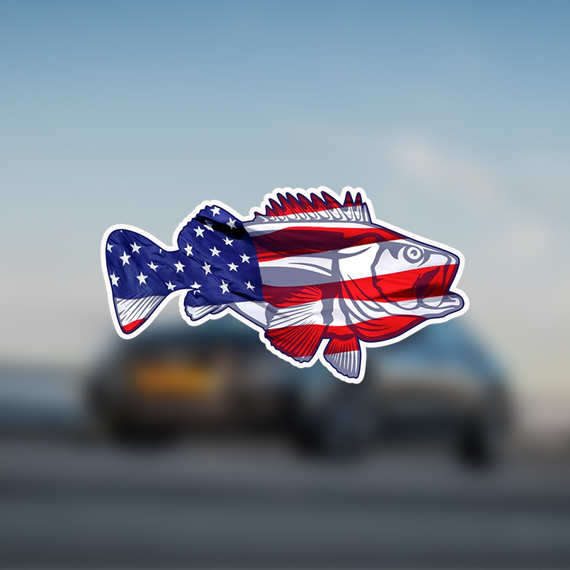 American Flag Bass Truck Decal - Fishing Stickers France | Ubuy