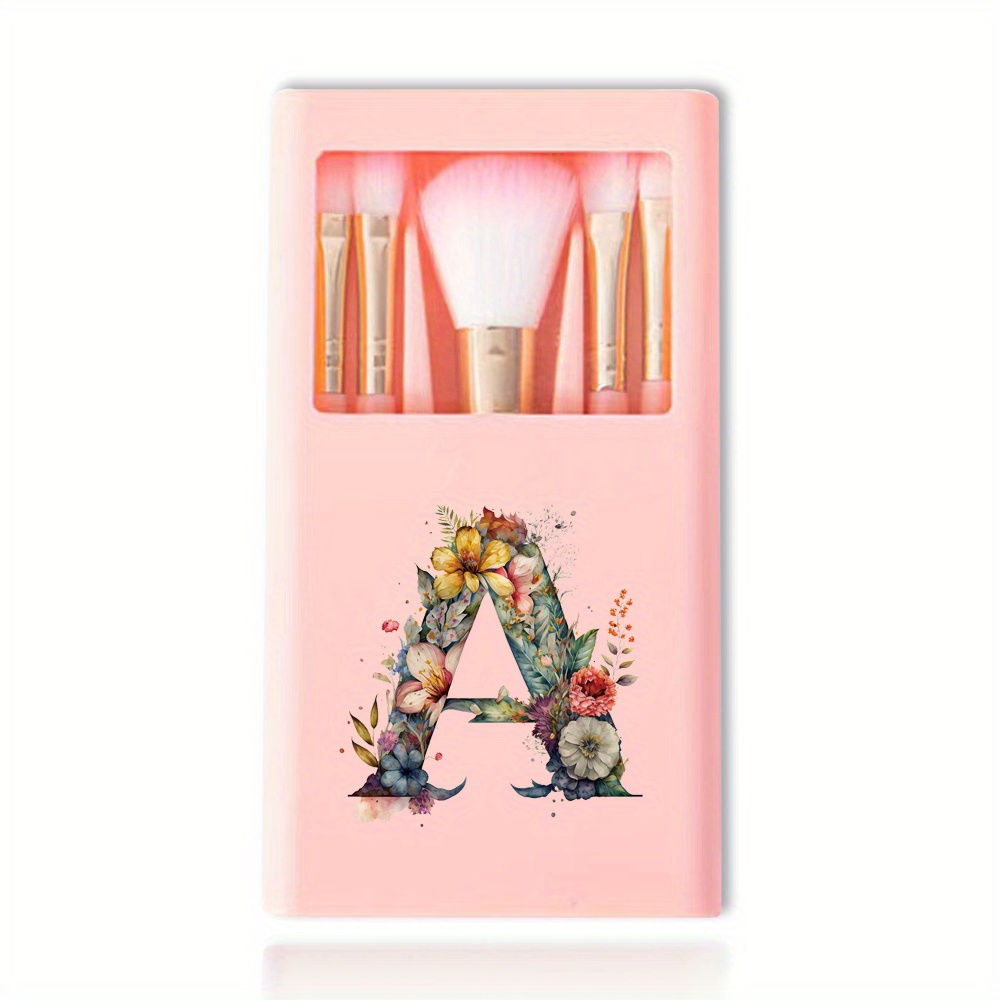 Travel Makeup Brushes Set Floral Letter Case Mirror Complete Temu New
