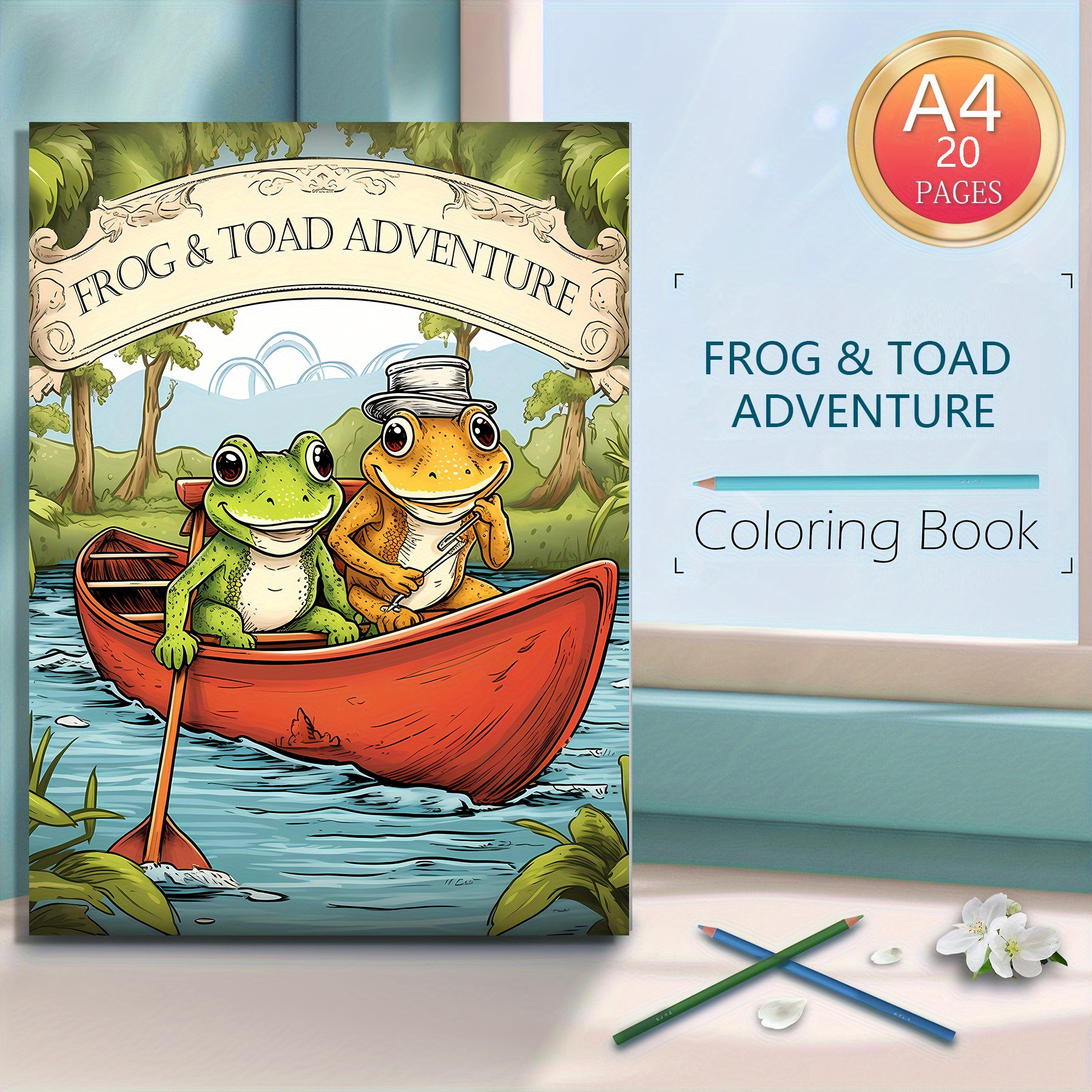 Frog Toad Adventure Coloring Book Thick Paper 20 Pages 40 - Temu