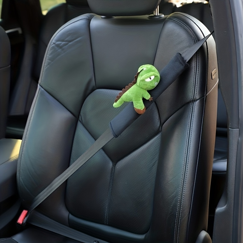 

1pc Cute Cartoon Plush Dinosaur Car Seat Belt Shoulder Protectors - Anti-slip Comfort For Universal Cars