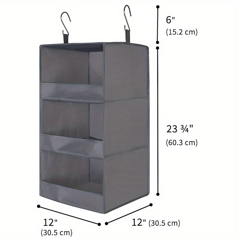 Foldable Hanging Closet Shelves Organizers for Locker & Camper, Gray