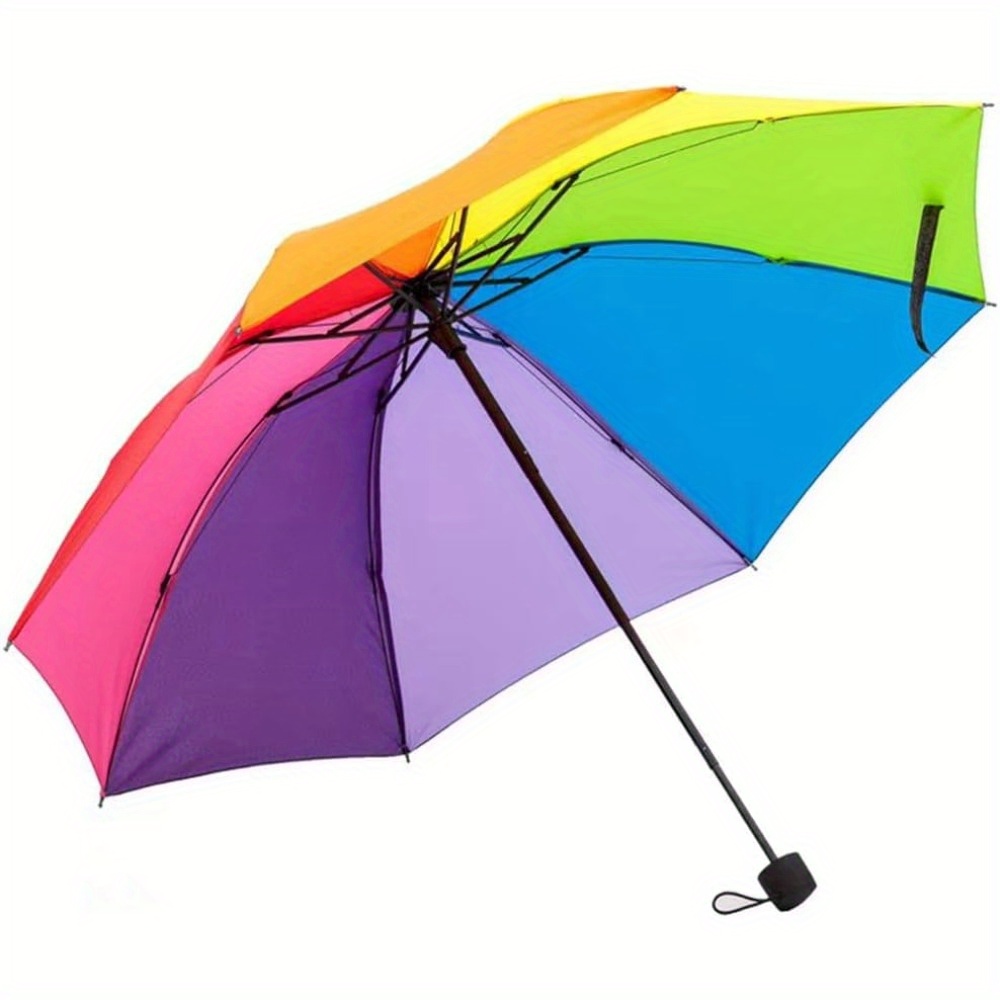 

1pc Windproof Travel Umbrella With Small Lightweight Sturdy Steel Shaft, Small Folding Portable Umbrella