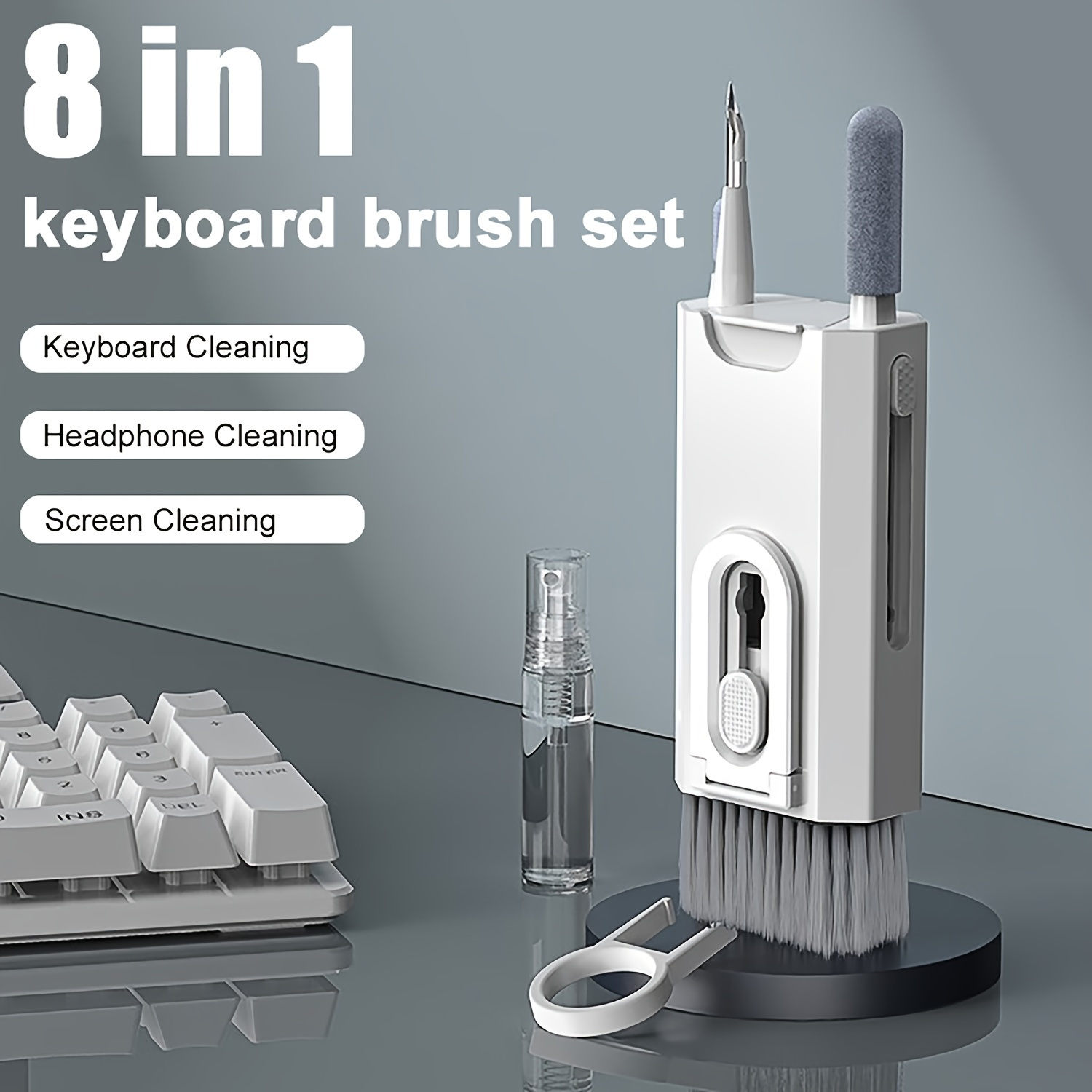 a set of in one cleaning kit for computer keyboard headphone cleaning brush tablet phone cleaning tool keycap puller set details 0