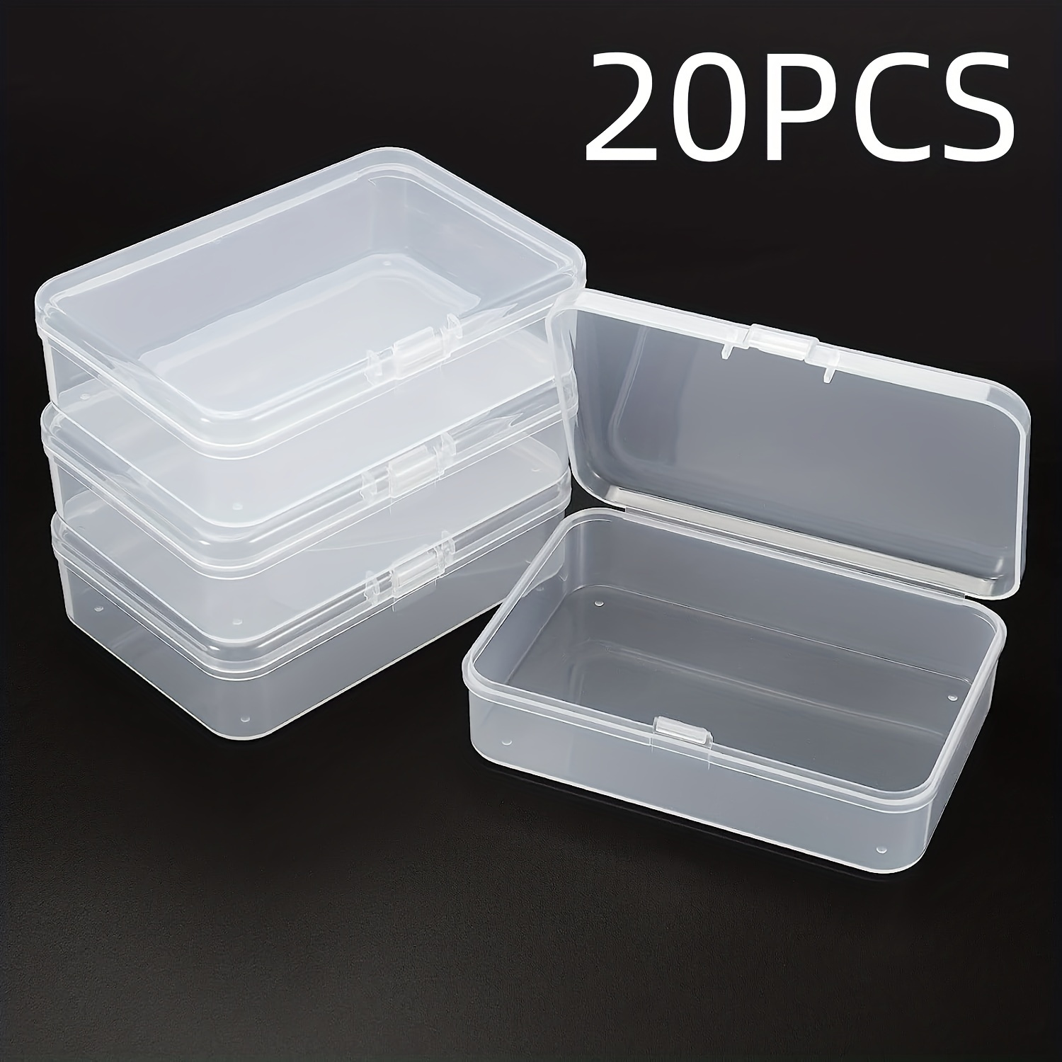 

5/10/20pcs Plastic Mini Storage Box, Transparent Box, Portable Jewelry Box, Flip Packaging Organizer Case, For Mini Items Storage Box, Portable Jewelry Storage Box