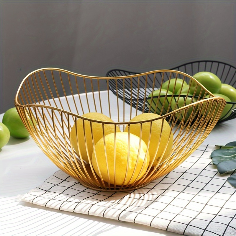 

1pc Modern Iron Fruit Basket - Storage & Display Tray For Fruits, Snacks & Bread For