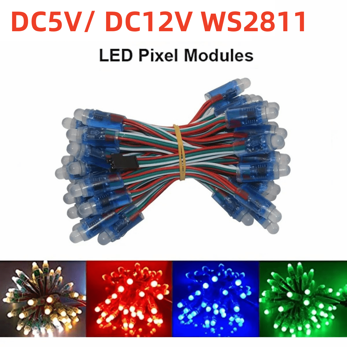 50pcs/Lot 1 to 3 DC5V 4Pin Copper for Indoor Modules Power Cable Wire Full  Color LED Screen Accessories