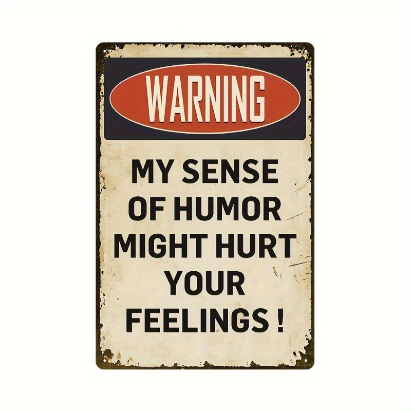 Vintage Aluminum Sense Humor Might Hurt Feelings Warning - Temu Australia