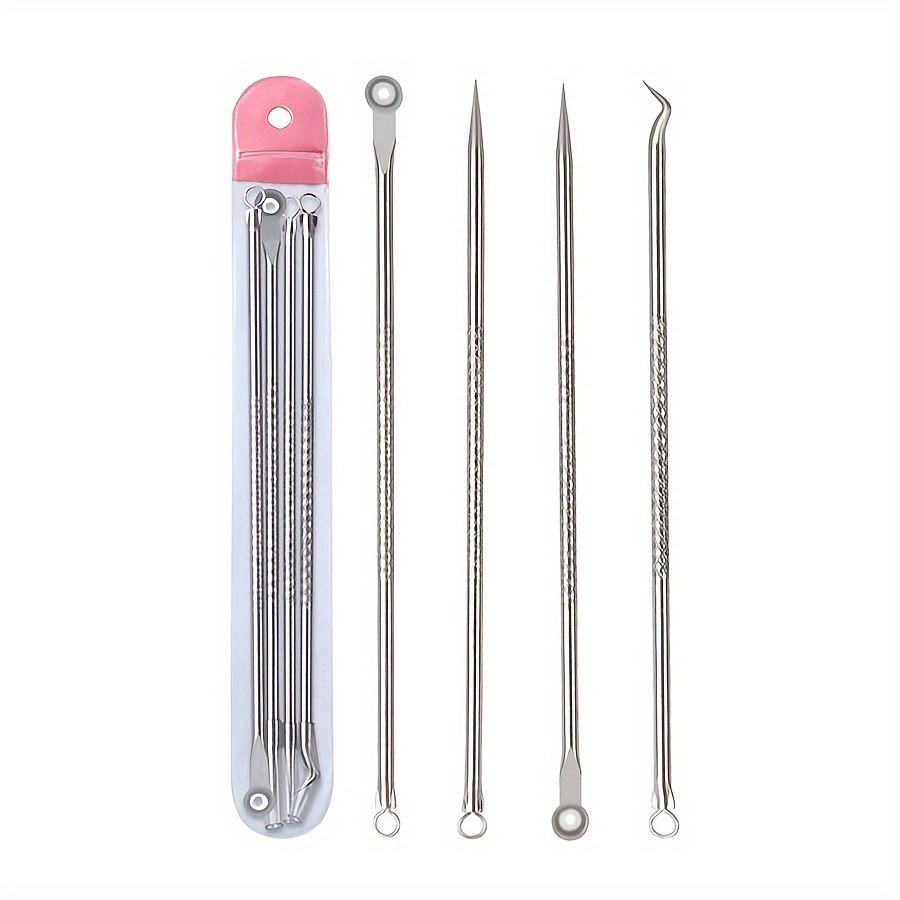 Colorful Stainless Steel Pimple Double Head 4pcs Pimple Popper Kit, Colorful Stainless Steel Remover Extractor Tools For Removing Pimple, Blackheads, - Removal Kit