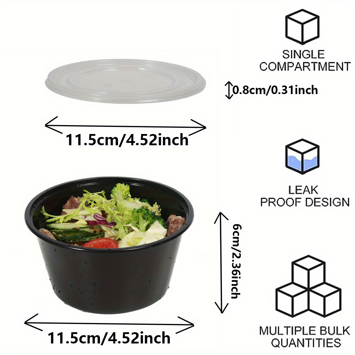 50pcs meal prep containers 450ml 15 2oz plastic food storage containers with lids to go containers disposable lunch boxes bento boxes kitchen accessories details 1