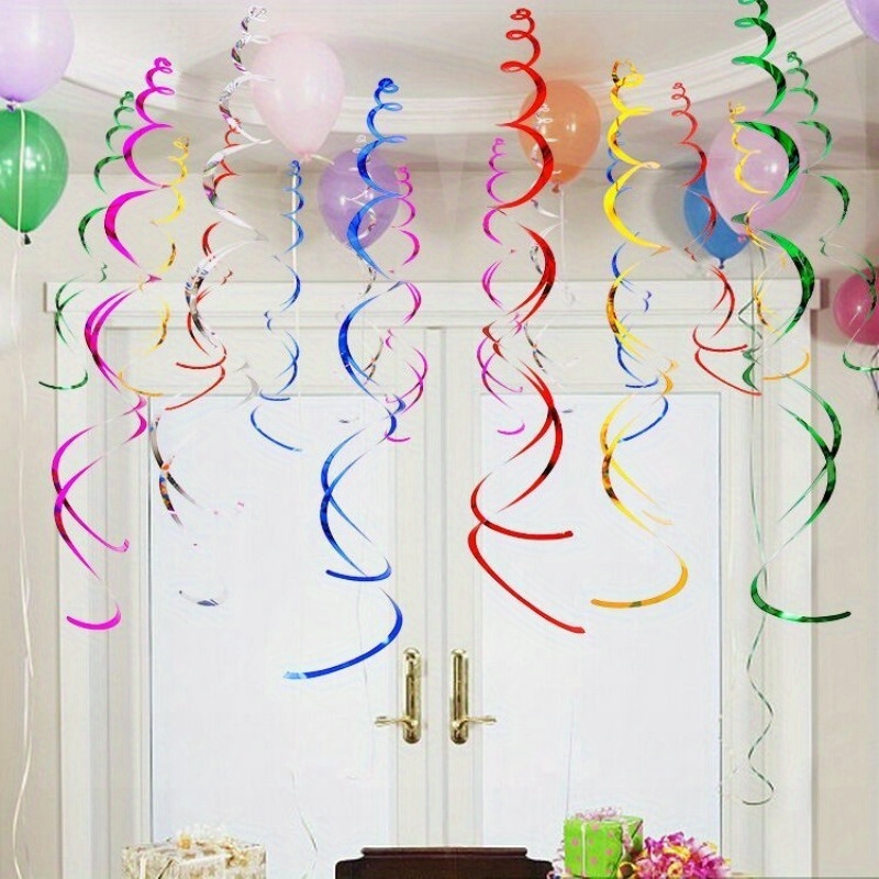 30 Pack Party Foil Swirl Decorations, Party Hanging Swirls Ceiling