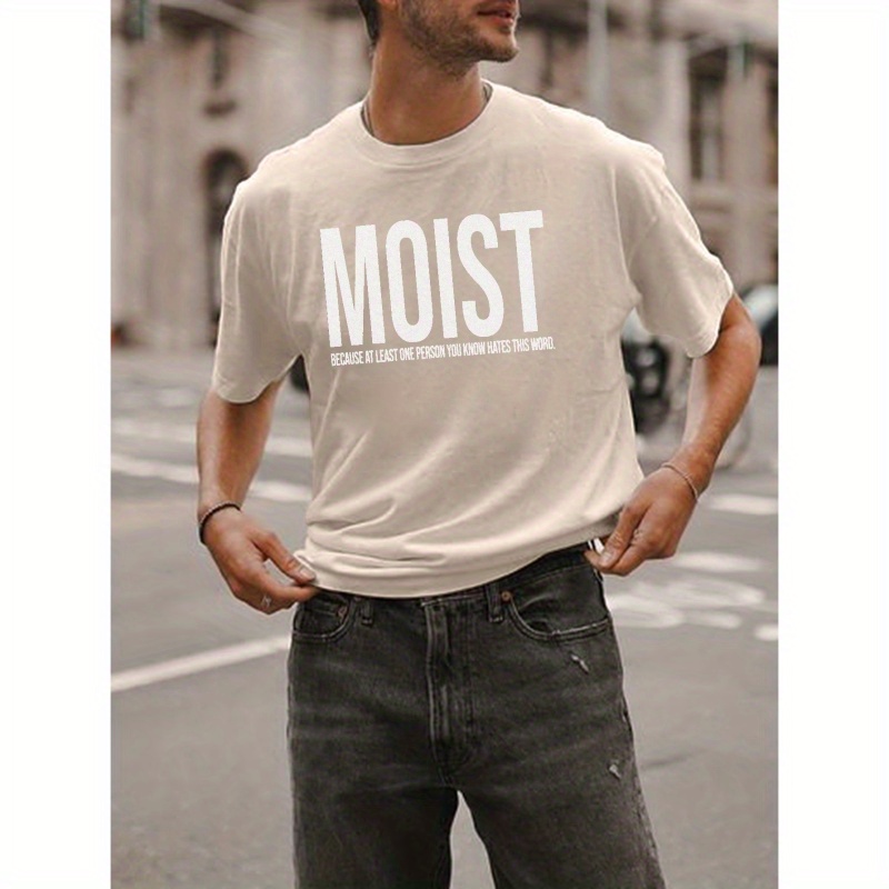 

Moist Print T Shirt, Tees For Men, Casual Short Sleeve T-shirt For Summer