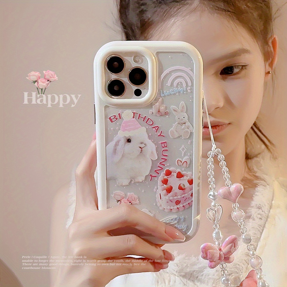 

Pink Cute Rabbit Bracelet Phone Case Suitable For 15/14/13/12/11/xsmax/xs/xr Series