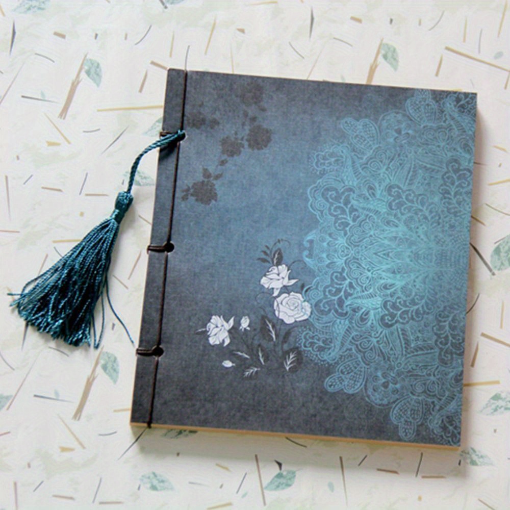 1pc Retro Notebook Chinese Style Tassel Vintage Thick Paper Diary Notepad Business Book Sketchbook Journal Notebook
