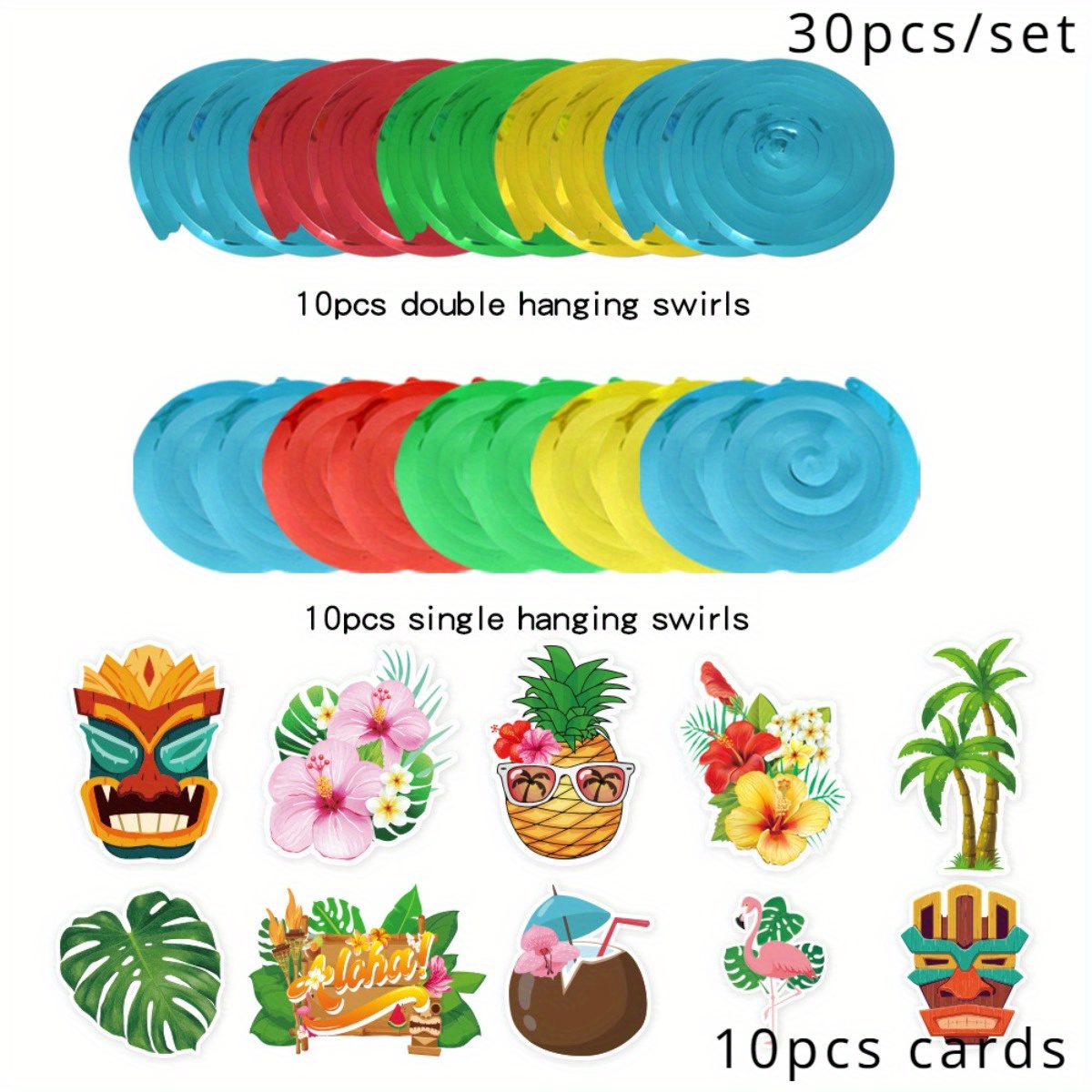 Hawaiian Theme Party Decoration Set, For Jungle Beach Pool Theme Summer  Birthday Party