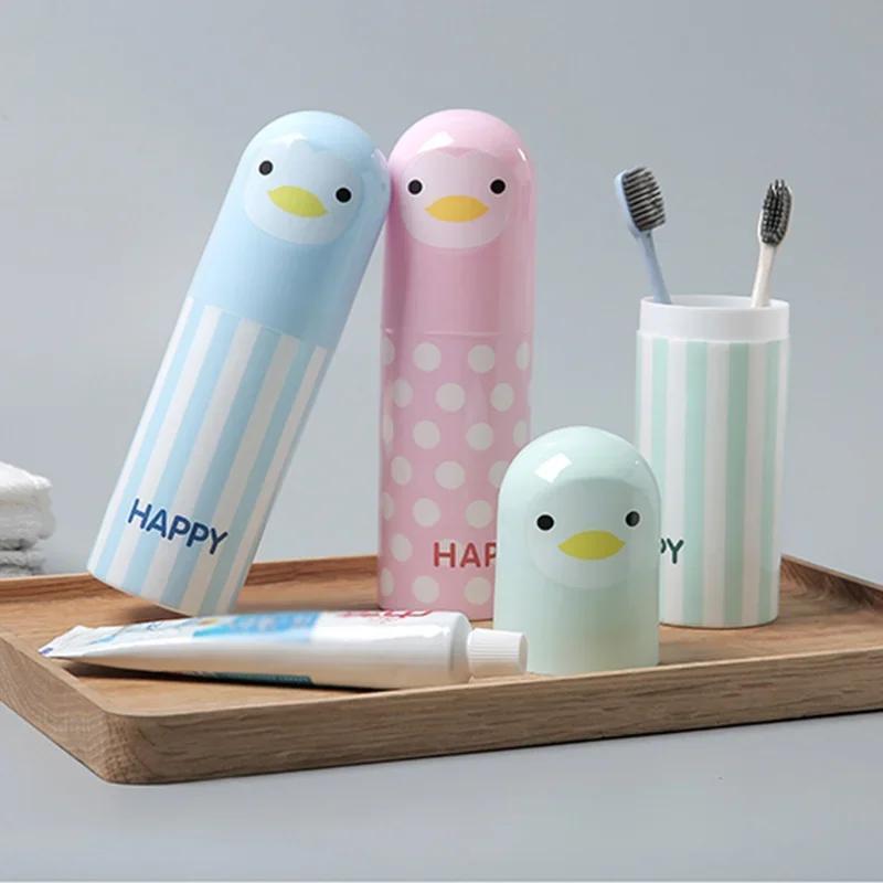 

1pc Cute Penguin Cartoon Toothbrush Box, Portable Travel Toothbrush Holder Sanitary Ware Toothpaste Storage Box