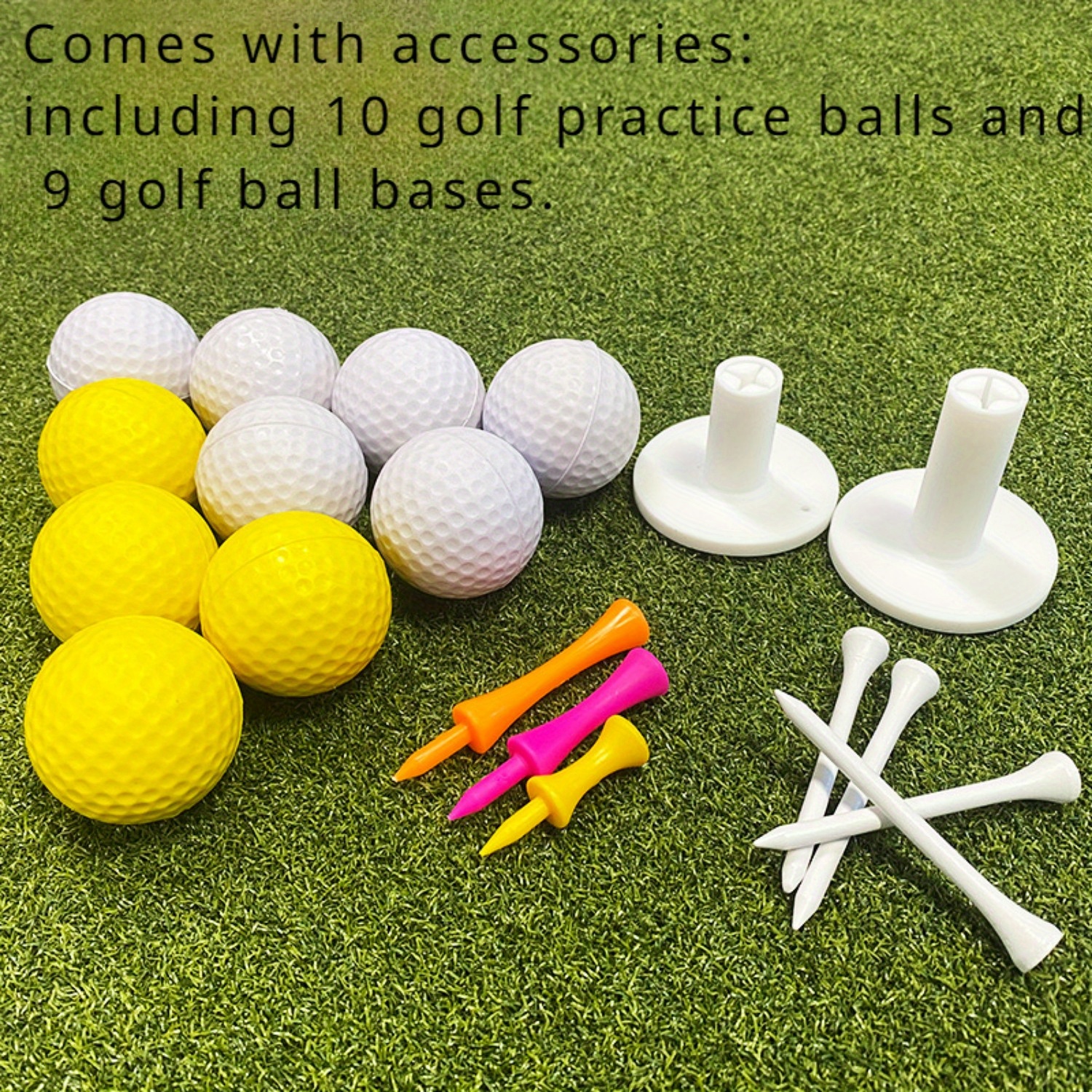   golf hitting mats with 10 golf balls 9 golf tees golf hitting training aids for backyard driving chipping indoor outdoor training details 0