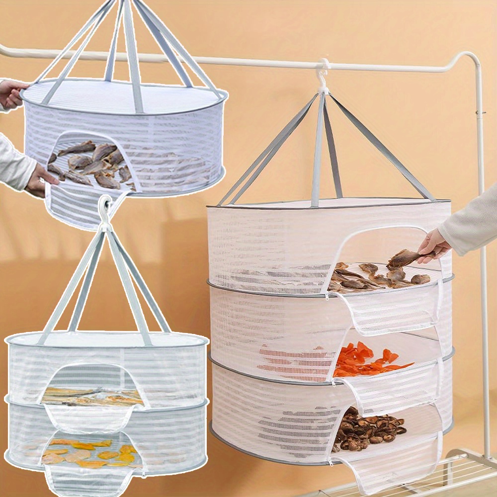 1/2/3 layer Hanging Mesh Rack Outdoor Fish Fruit Vegetable - Temu