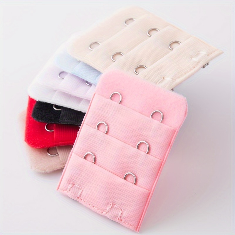 

10pcs 3 Rows 2 Hooks Bra Extenders, Pastel Solid Color Comfortable Adjustable Bra Band, Women's Lingerie & Underwear Accessories