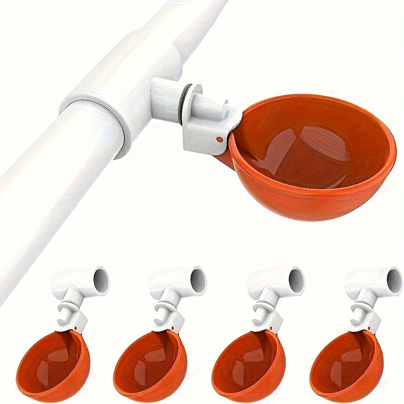 

10/16pcs Automatic Chicken Waterer Cups And Tee Fittings, Chicken Water Feeder, For Chicks, Duck, Goose, Turkey Poultry Waterer Feeder Kit