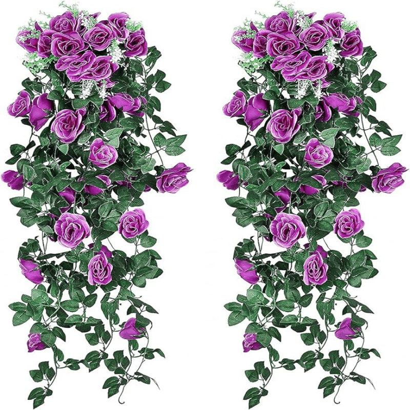 

2pcs, Premium Oxidation Resistant Artificial Flower Vine - Real Touch Rose Simulation Flower Plant - Perfect For Home Wedding Office Cafe Spring Summer Decor
