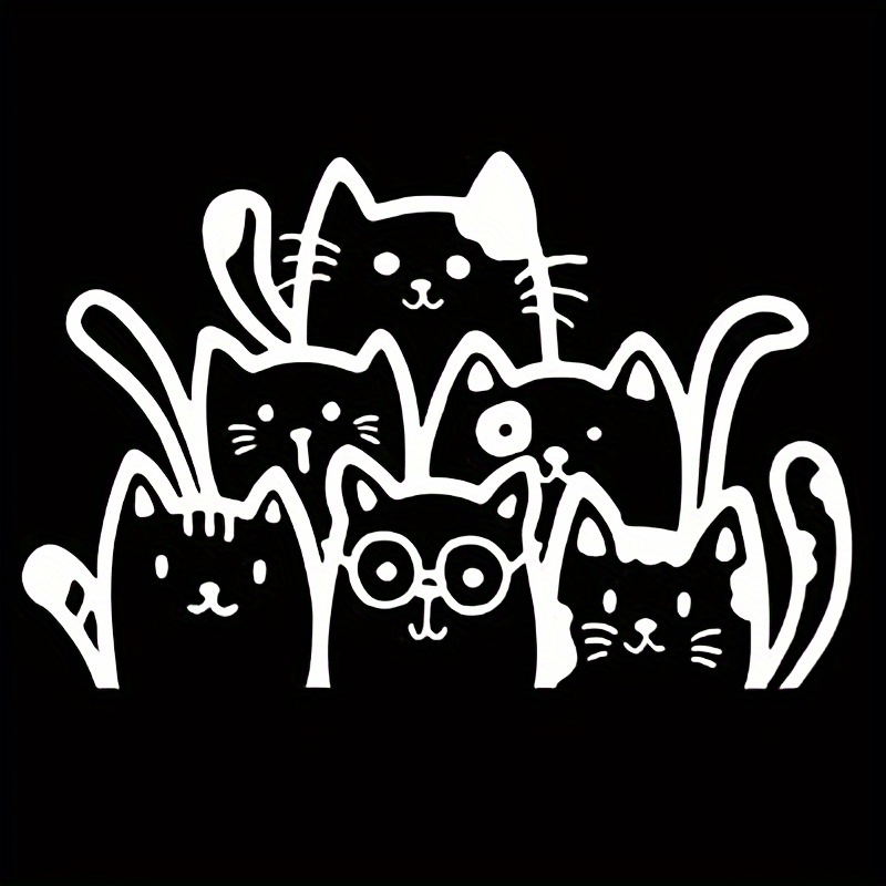 Cute Cat Gang Polyethylene Decals Perfect Car Windows Temu Ireland