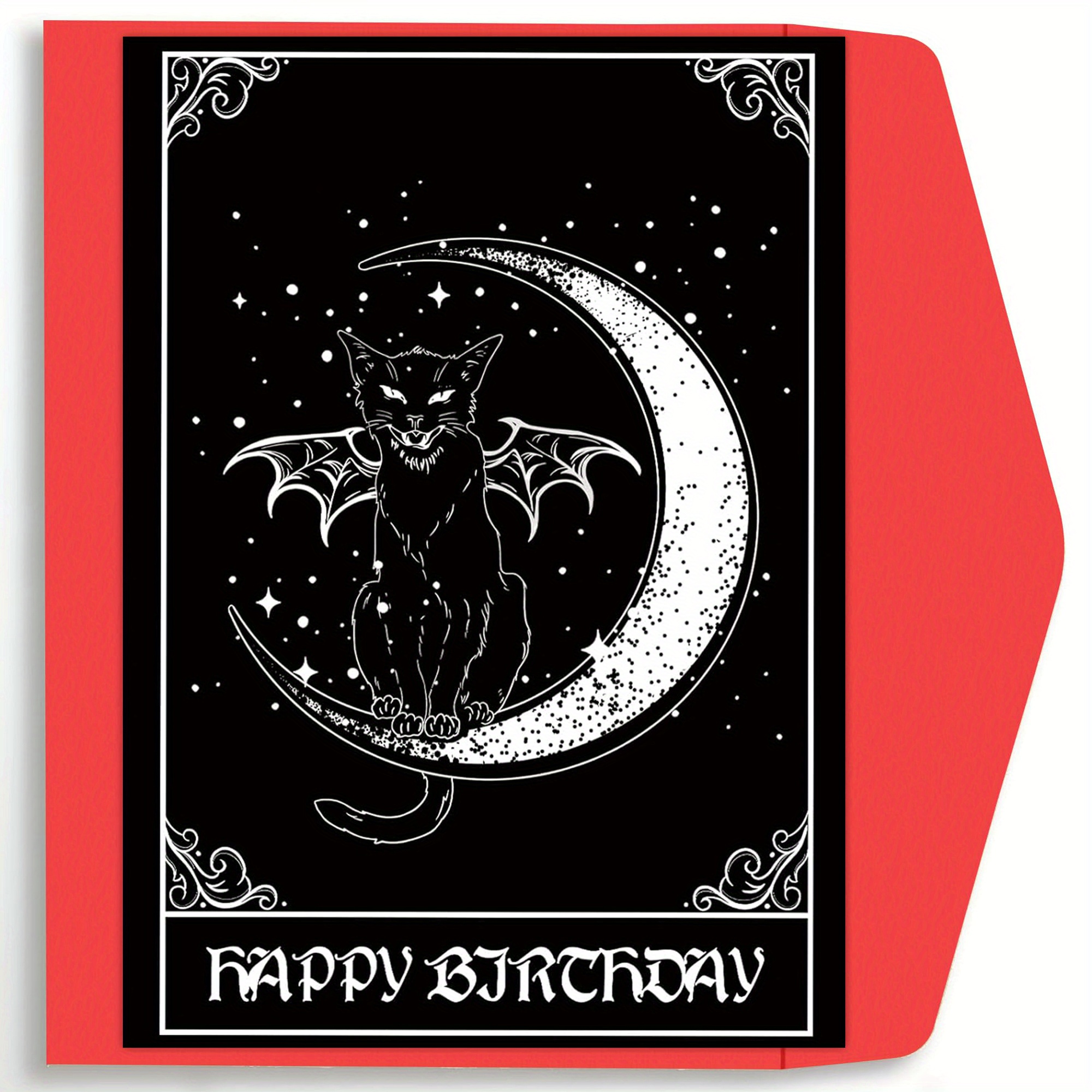 

1pc, Birthday Card For Men Women, Funny Birthday Card, Gothic Happy Birthday Card For Cat Lover, Small Business Supplies, Thank You Cards, Birthday Gift, Cards, Unusual Items, Gift Cards