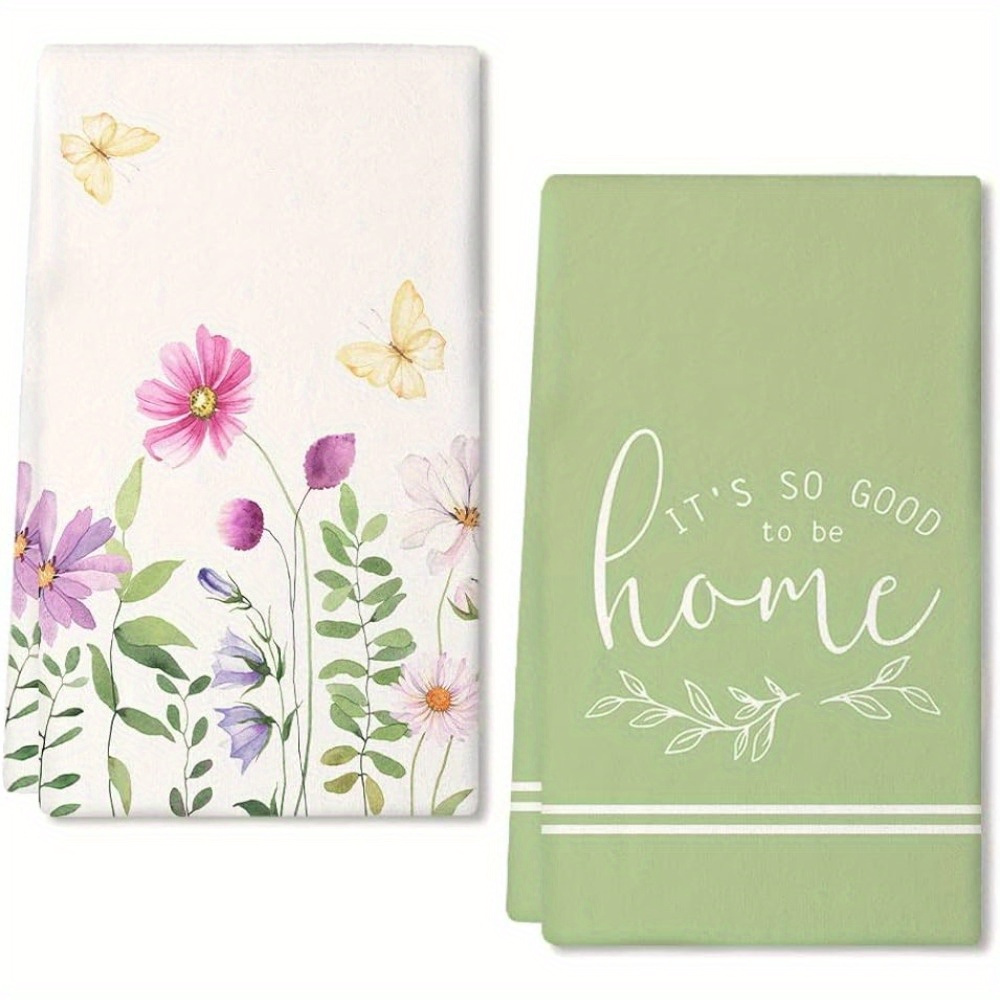 PYYAN-2 Pcs Blue Scalloped Hand Towels For Bathroom 26 X 13 Embroidery Coquette Bow Hand Towels 100 Cotton Soft Absorbent Boho Bath Decor Kitchen Bathroo