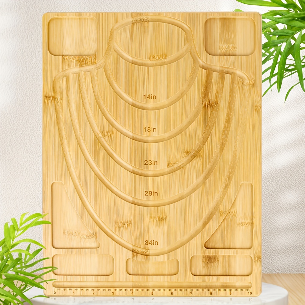 

1pc Bamboo Jewelry Making Board, Wooden Diy Jewelry Design Tray 18x10in/45.72x25.4cm, For Crafting Bracelets Necklaces, Beading Organizer Mat, Art & Craft Supplies