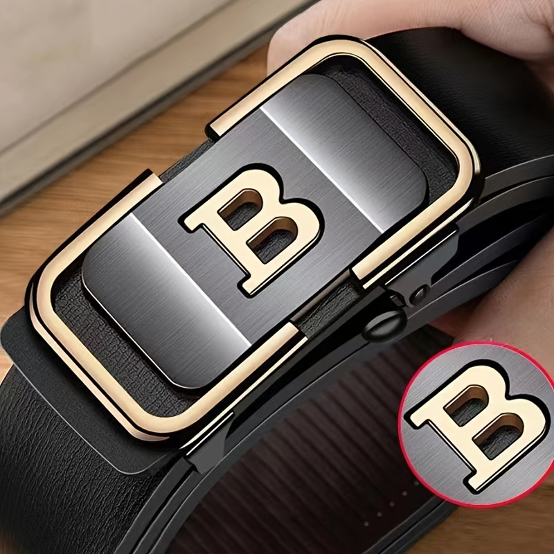 

Letter B Automatic Buckle Belt For Business, Fashion Men's Belts