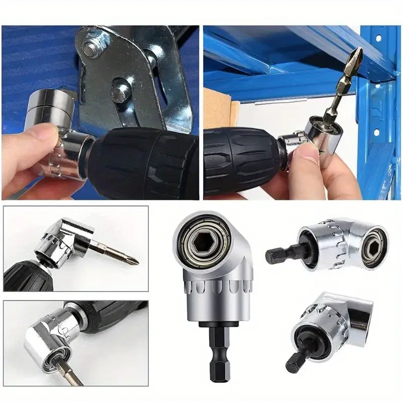 9pcs set 105 degree angle drill rod adapter right angle drillattachment universal sleeve connecting rod screwdriver extension rod