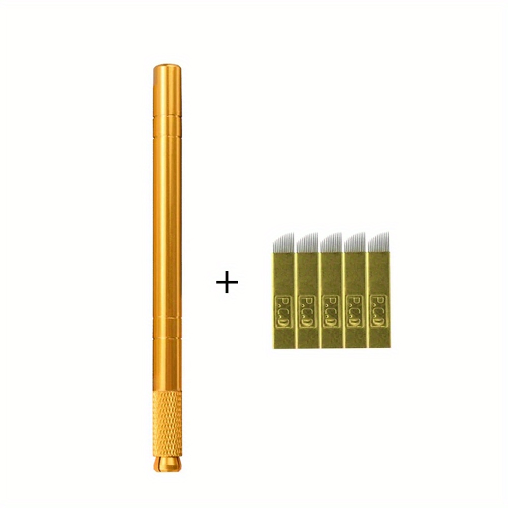 1pc Manual Eyebrow Tattoo Microblading Pen With 5pcs Microblading Needles Hand Tools Eyebrow Makeup Tattoo Supplies