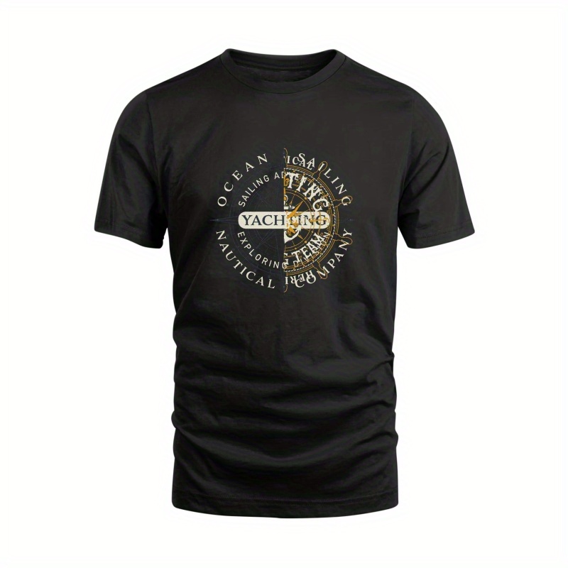 

Ocean Sailing Print T Shirt, Tees For Men, Casual Short Sleeve T-shirt For Summer