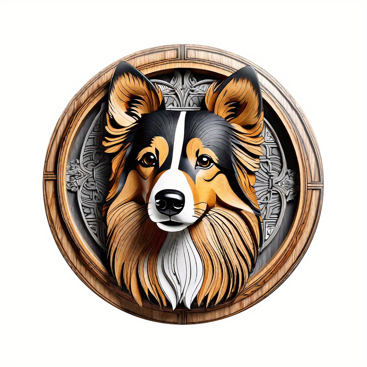 

1pc 8x8 Inch (20x20cm) Round Aluminum Sign Gordon Sheltie Vintage Round Metal Sign, Cute Dog Sign For Cafe Kitchen Club Bar Home Wall Art & Decor Gift