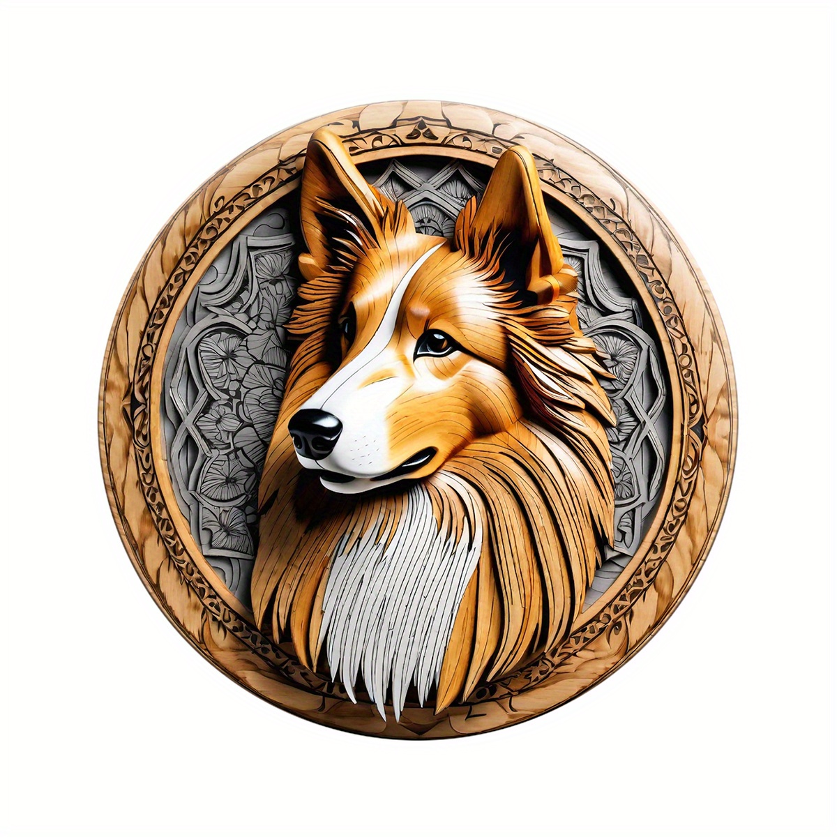 

1pc Round Rough Collie Aluminum Sign, Cute Dog Tin Sign, Living Room Wall Decor, Round Fashion Art Aesthetic, Terrace Decor Gift Holiday Gift 8x8 Inch (20x20cm)