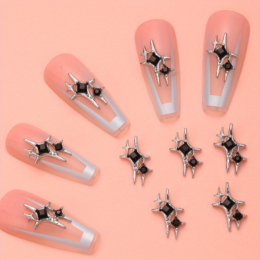 

10pcs Star Nail Charms With Rhinestones, Nail Art Accessories,nail Art Supplies For Women And Girls,nail Art Jewelry