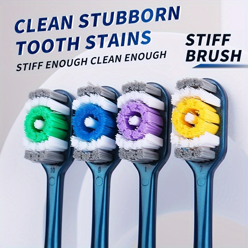 

Adult Toothbrushes, Hard Stiff Bristles, Lightweight & Portable, Ideal For Travel & Home Use