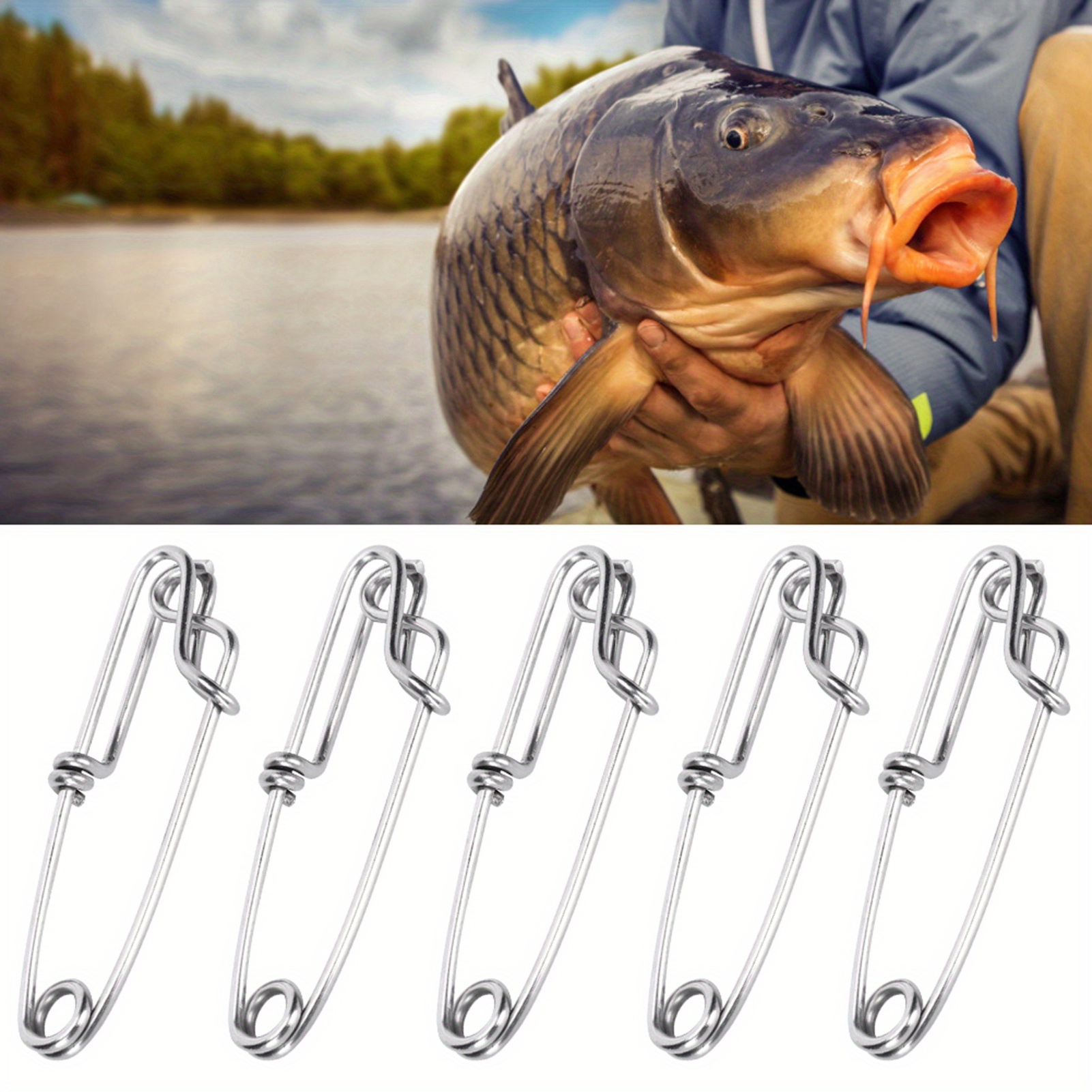 200pcs Fishing Clips, Stainless Steel Clip, Quick Change And Fast Link,  Fishing Snap Connector, Fishing Tackle For Freshwater Saltwater