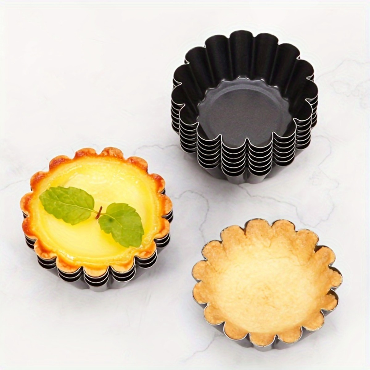 

12pcs, Egg Tart Molds, Non-stick 2.5 Inch, Cupcake Cake Muffin Molds Mini Pie Pans, Kitchen Baking Tools