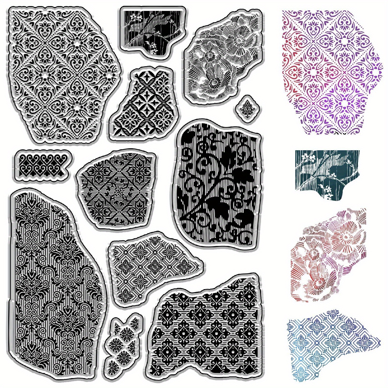 

1 Sheet Vintage Floral & Paisley Clear Silicone Stamps, 4.3x6.3in - , Reusable Transparent Rubber Seals For Diy Scrapbooking, Card Making, Journaling - Easy To Clean, Crafting & Decorative Gifts