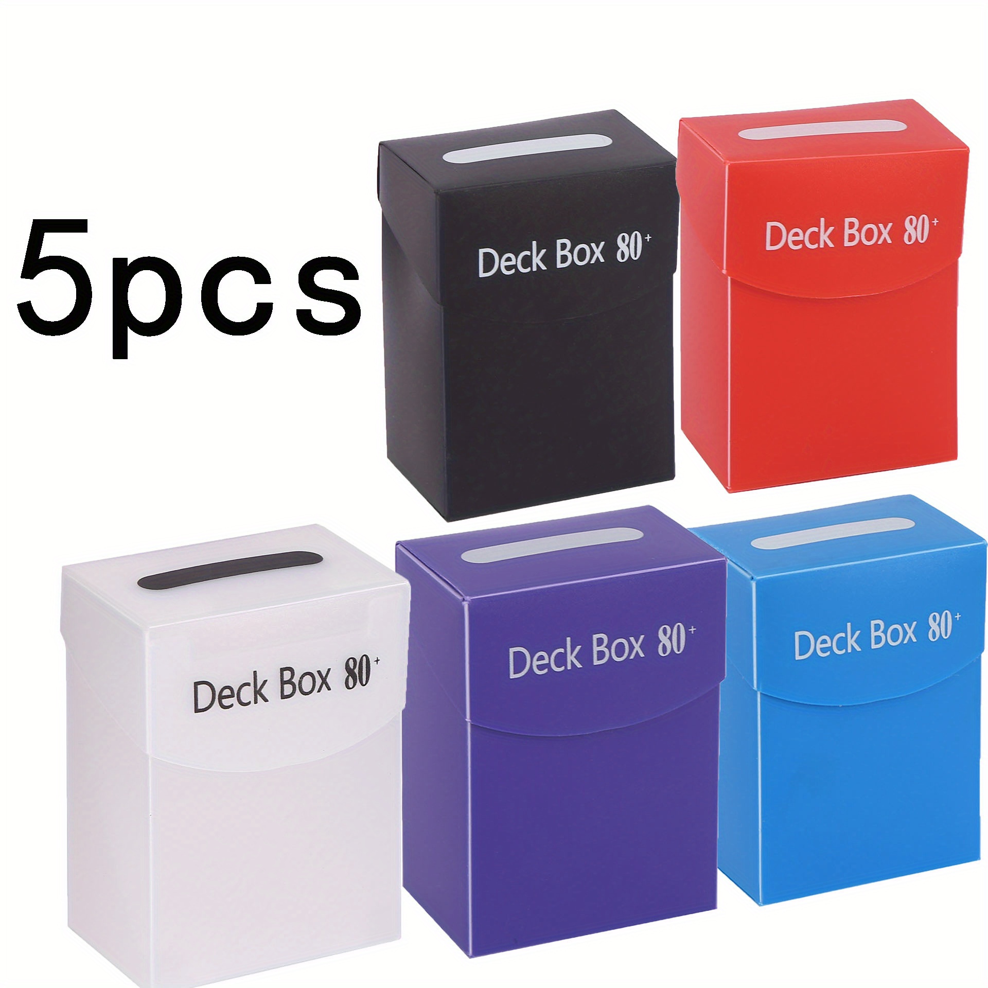 

5pcs Deck Box Classic Color Board Games Tcg Cards Deck Case For Magic The Cards/pkm/ygo/gathering For 80+ Cards