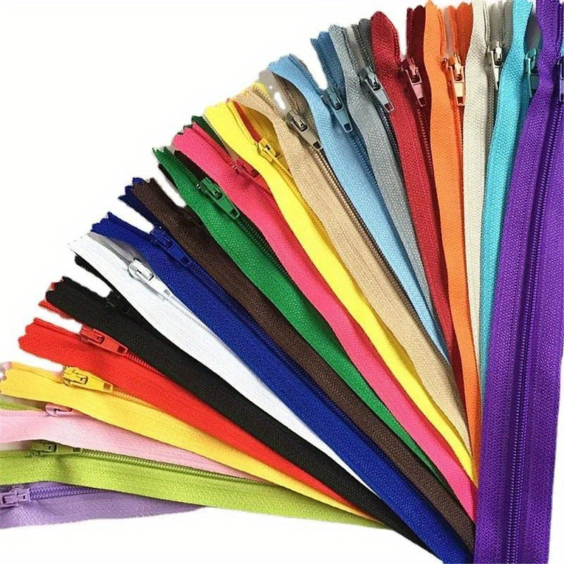 

10pcs 4inch-24 Inch Nylon Coil Zippers For Tailor Sewing Crafts, Nylon Zippers Bulk 20 Colors