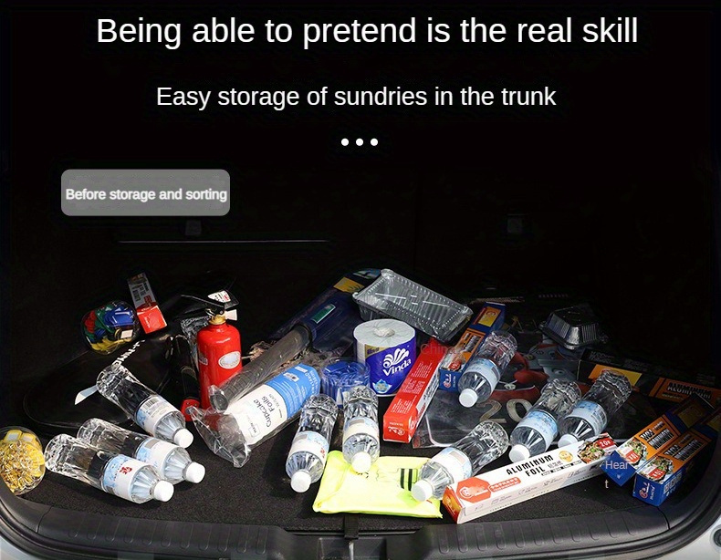 organisateur de coffre de voiture 1pc, boîte de rangement de , pliable, boîte de rangement en tissu oxford, accessoires de rangement intérieur de voiture Détails du produit 1