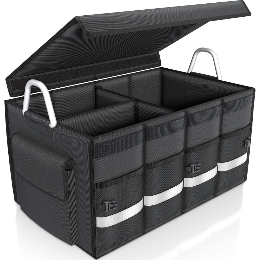 organisateur de coffre de voiture 1pc, boîte de rangement de , pliable, boîte de rangement en tissu oxford, accessoires de rangement intérieur de voiture Détails du produit 4