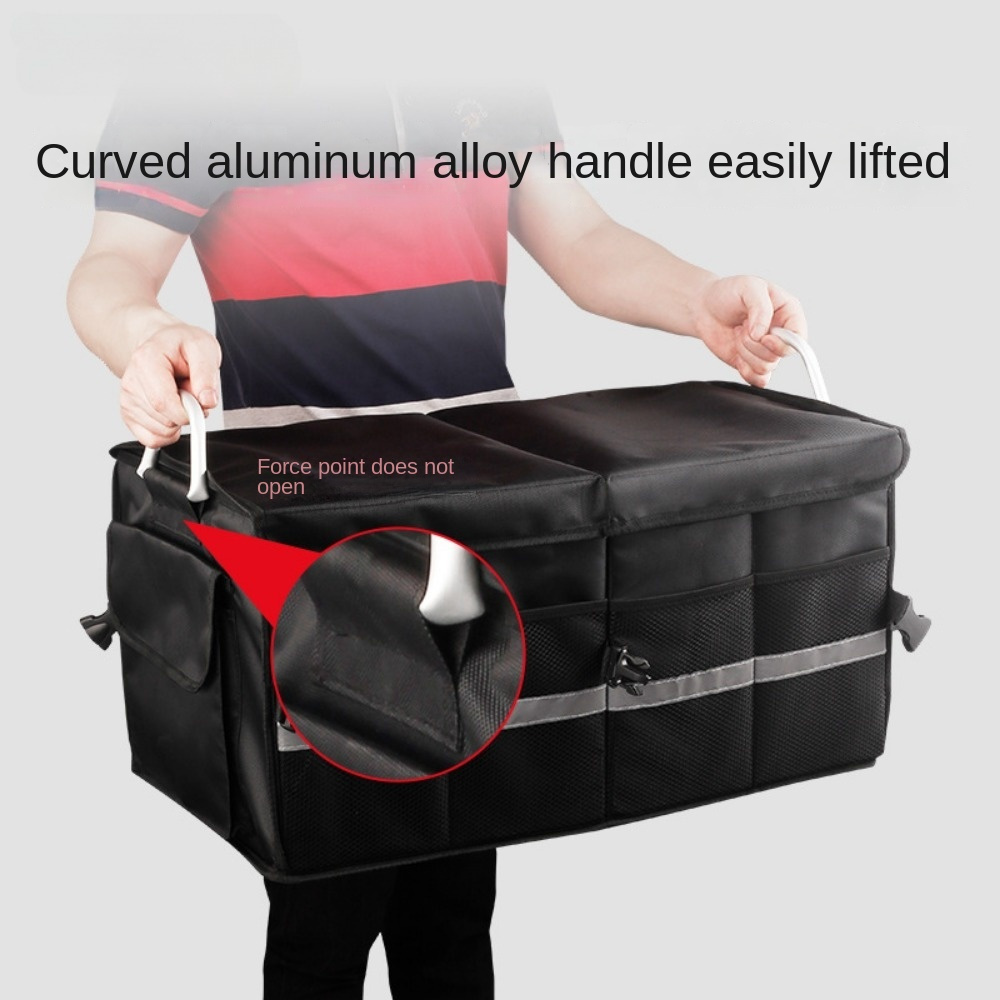 organisateur de coffre de voiture 1pc, boîte de rangement de , pliable, boîte de rangement en tissu oxford, accessoires de rangement intérieur de voiture Détails du produit 6